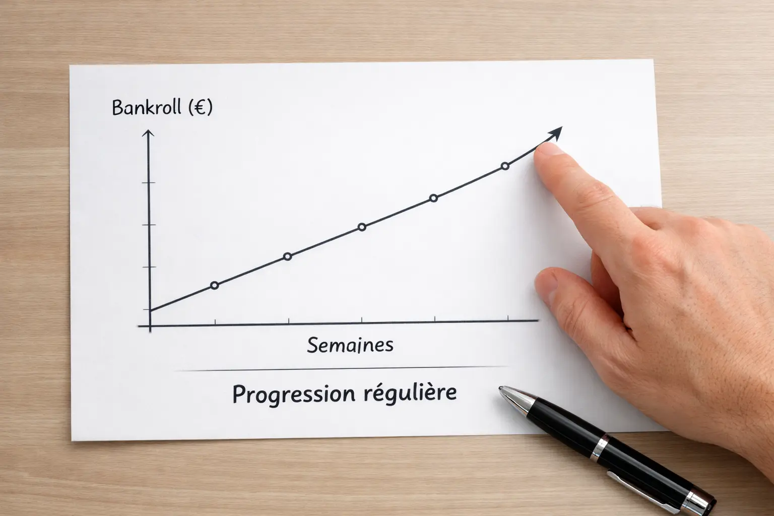 Graphique simple montrant une progression financière stable