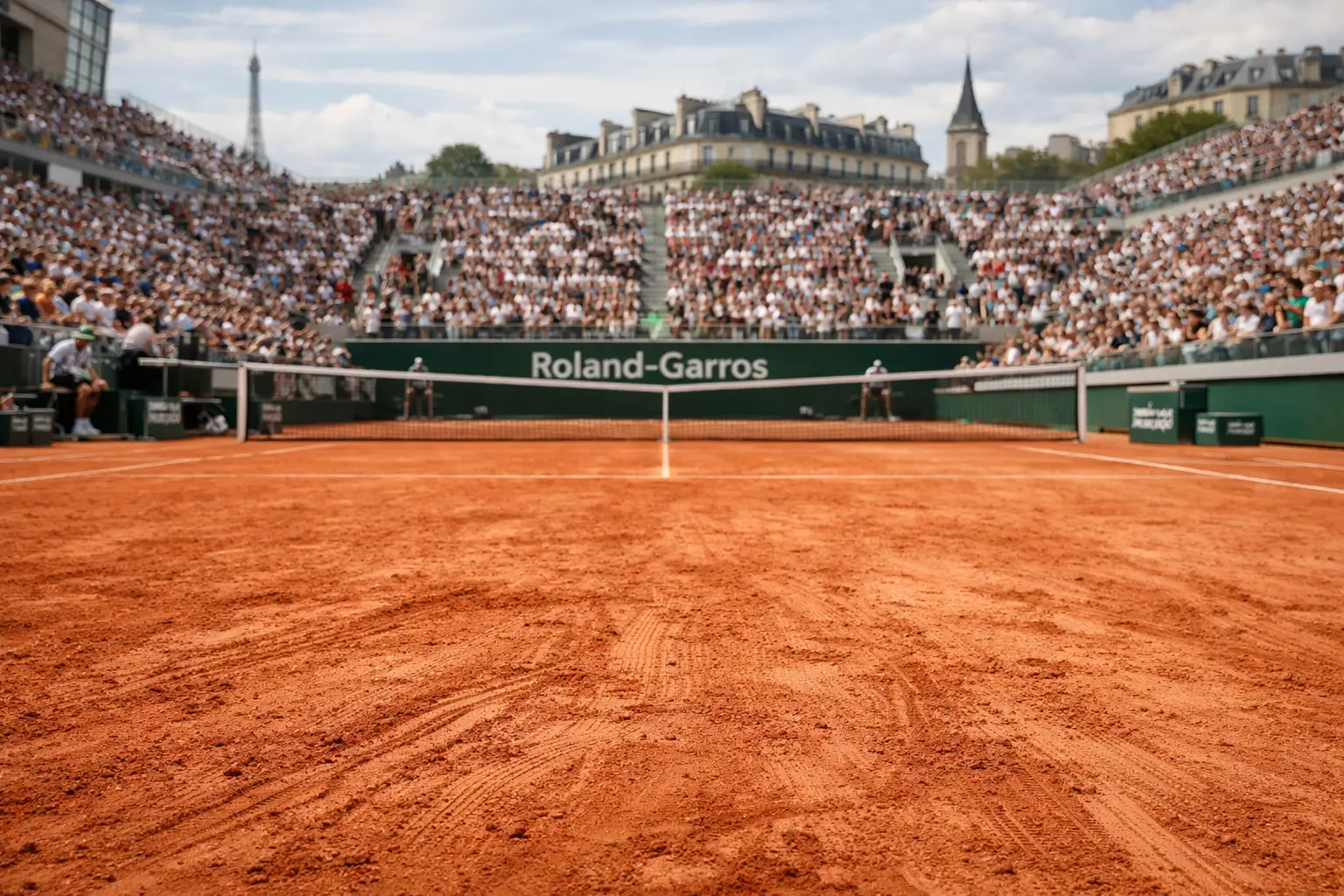 Court Philippe-Chatrier avec sa terre battue ocre caractéristique